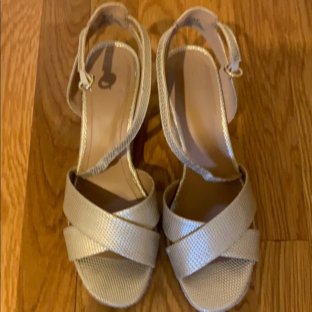 H&M gold wedge sandal,